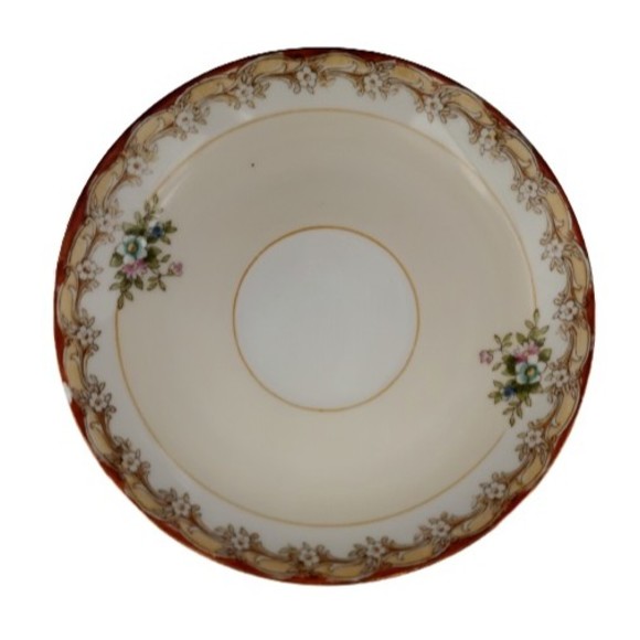 Antique 1918-21 Noritake Morimura Tea Cup with Saucer Floral Hand Painted Japan - Picture 2 of 7